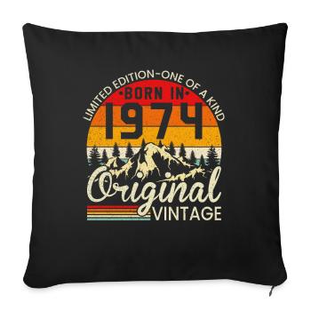 Unique En Son Genre Né En 1974 Millésime Original - Housse de coussin décorative 45 x 45 cm - noir - Devant