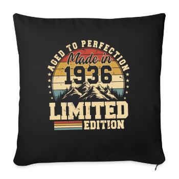 Vieilli À La Perfection Fabriqué En 1936 - Housse de coussin décorative 45 x 45 cm - noir - Devant