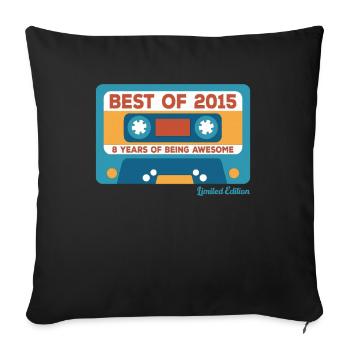 2015 Vintage Vintage Retro Cadeau D’anniversaire - Housse de coussin décorative 45 x 45 cm - noir - Devant