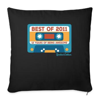 2011 Vintage Vintage Retro Birthday Gift - Sofa pillowcase 17,3'' x 17,3'' (45 x 45 cm) - black - Front