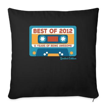 2012 Vintage Vintage Retro Birthday Gift - Sofa pillowcase 17,3'' x 17,3'' (45 x 45 cm) - black - Front