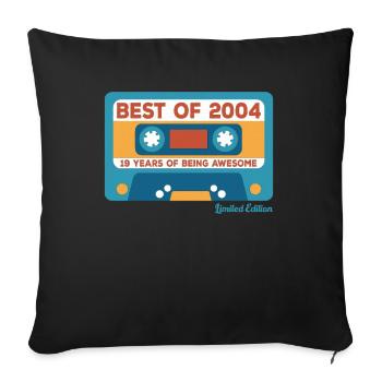 2004 Vintage Vintage Retro Birthday Gift - Sofa pillowcase 17,3'' x 17,3'' (45 x 45 cm) - black - Front