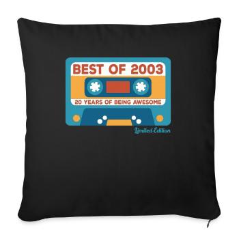 2003 Vintage Vintage Retro Birthday Gift - Sofa pillowcase 17,3'' x 17,3'' (45 x 45 cm) - black - Front