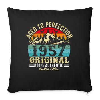 Perfekt gealtert 1957 original - Sofakissenbezug 45 x 45 cm - Schwarz - Vorne