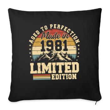 Vieilli À La Perfection Fabriqué En 1981 - Housse de coussin décorative 45 x 45 cm - noir - Devant