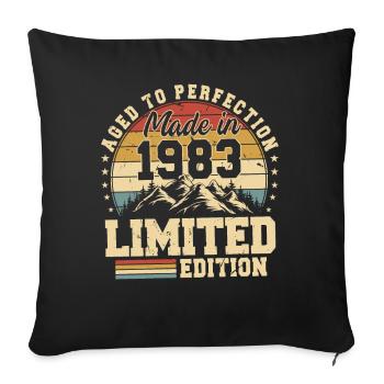 Vieilli À La Perfection Fabriqué En 1983 - Housse de coussin décorative 45 x 45 cm - noir - Devant