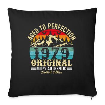 Aged to perfection 1979 Original - Sofa pillowcase 17,3'' x 17,3'' (45 x 45 cm) - black - Front