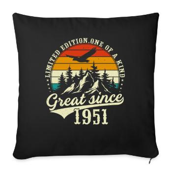 One of a kind since 1951 - Sofa pillowcase 17,3'' x 17,3'' (45 x 45 cm) - black - Front