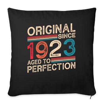 Original since 1923 Aged to perfection - Sofa pillowcase 17,3'' x 17,3'' (45 x 45 cm) - black - Front