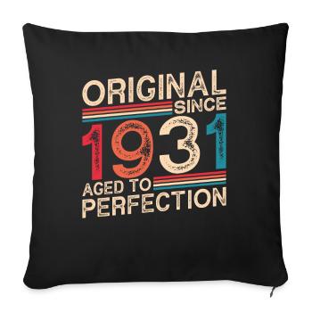 Original since 1931 Aged to perfection - Sofa pillowcase 17,3'' x 17,3'' (45 x 45 cm) - black - Front