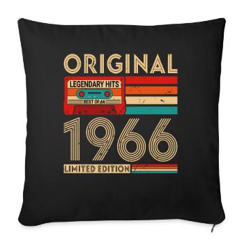 Original legendäre Hits Das Beste von 1966 - Sofakissenbezug 45 x 45 cm - Schwarz - Vorne
