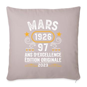 Anniversaire Vintage Idée Cadeau Mars 1926 97 - Housse de coussin décorative 45 x 45 cm - taupe clair - Devant