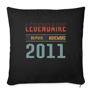 Légendaire Depuis Novembre 2011 Anniversaire - Housse de coussin décorative 45 x 45 cm - noir - Devant
