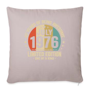 Juli 1976 47 Jahre Jubiläumsgeschenk - Sofakissenbezug 45 x 45 cm - helles Taupe - Vorne