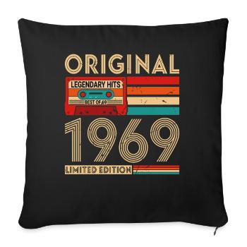 Original legendäre Hits Das Beste von 1969 - Sofakissenbezug 45 x 45 cm - Schwarz - Vorne