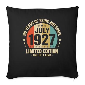 July 1927 96 years anniversary vintage gift - Sofa pillowcase 17,3'' x 17,3'' (45 x 45 cm) - black - Front