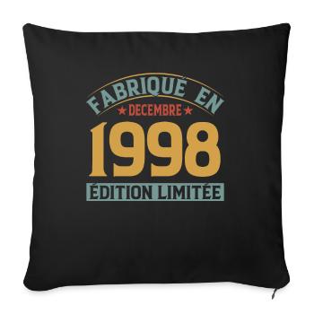 Fabriqué En Décembre 1998 Édition Limitée - Housse de coussin décorative 45 x 45 cm - noir - Devant