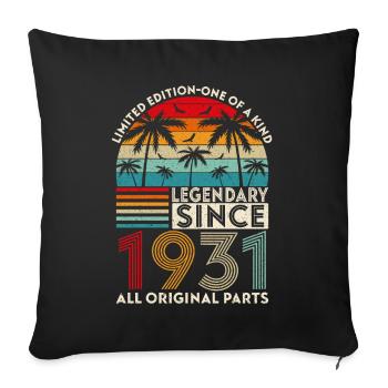 Legendary since 1931 all original parts - Sofa pillowcase 17,3'' x 17,3'' (45 x 45 cm) - black - Front