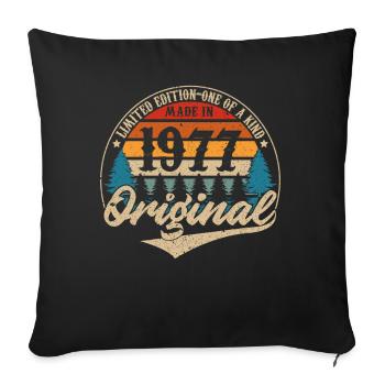 Fabriqué En 1977 Original - Housse de coussin décorative 45 x 45 cm - noir - Devant
