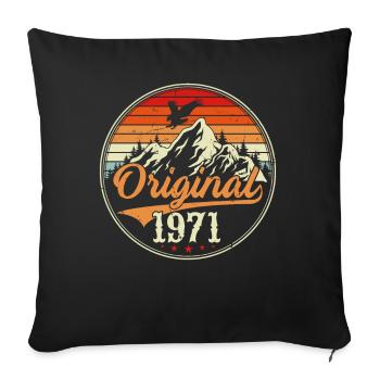 Original 1971 - Sofa pillowcase 17,3'' x 17,3'' (45 x 45 cm) - black - Front