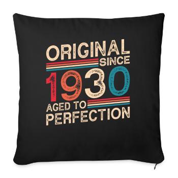 Original since 1930 Aged to perfection - Sofa pillowcase 17,3'' x 17,3'' (45 x 45 cm) - black - Front