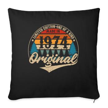 Made in 1974 Original - Sofa pillowcase 17,3'' x 17,3'' (45 x 45 cm) - black - Front