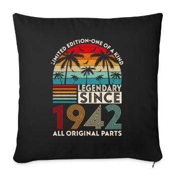 Legendär seit 1942 alle Originalteile - Sofakissenbezug 45 x 45 cm - Schwarz - Vorne