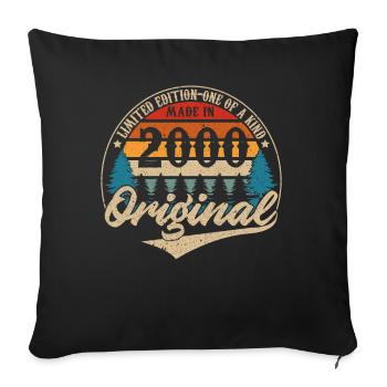 Hergestellt im Jahr 2000 Original - Sofakissenbezug 45 x 45 cm - Schwarz - Vorne