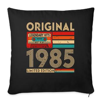 Original legendäre Hits Das Beste von 1985 - Sofakissenbezug 45 x 45 cm - Schwarz - Vorne