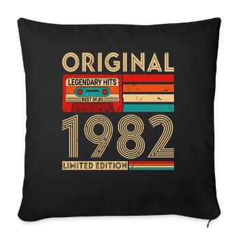 Original legendäre Hits Best of 1982 - Sofakissenbezug 45 x 45 cm - Schwarz - Vorne