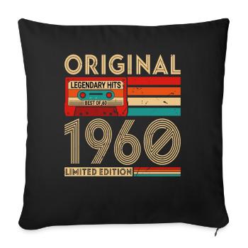 Original legendäre Hits Das Beste von 1960 - Sofakissenbezug 45 x 45 cm - Schwarz - Vorne