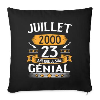 July 2000 23 years that I am awesome gift - Sofa pillowcase 17,3'' x 17,3'' (45 x 45 cm) - black - Front