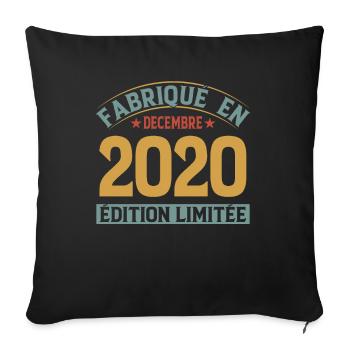 Fabriqué En Décembre 2020 Édition Limitée - Housse de coussin décorative 45 x 45 cm - noir - Devant