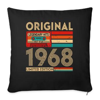 Original legendäre Hits Das Beste von 1968 - Sofakissenbezug 45 x 45 cm - Schwarz - Vorne