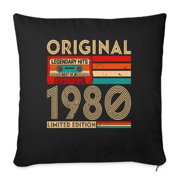 Original legendary hits Best of 1980 - Sofa pillowcase 17,3'' x 17,3'' (45 x 45 cm) - black - Front