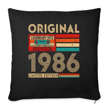 Original legendäre Hits Das Beste von 1986 - Sofakissenbezug 45 x 45 cm - Schwarz - Vorne