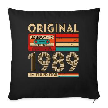 Original legendäre Hits Das Beste von 1989 - Sofakissenbezug 45 x 45 cm - Schwarz - Vorne