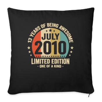 July 2010 13 Years Anniversary Vintage Gift - Sofa pillowcase 17,3'' x 17,3'' (45 x 45 cm) - black - Front