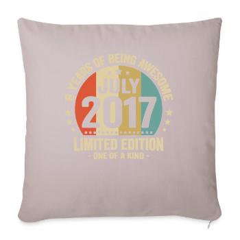 Juli 2017 6 Jahre Jubiläumsgeschenk - Sofakissenbezug 45 x 45 cm - helles Taupe - Vorne