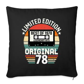 Limitierte Auflage des Besten des Originals von 1978 - Sofakissenbezug 45 x 45 cm - Schwarz - Vorne