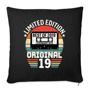 Limited edition of the best of the original of 2019 - Sofa pillowcase 17,3'' x 17,3'' (45 x 45 cm) - black - Front