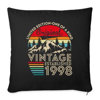 Original vintage established in 1998 anniversary - Sofa pillowcase 17,3'' x 17,3'' (45 x 45 cm) - black - Front