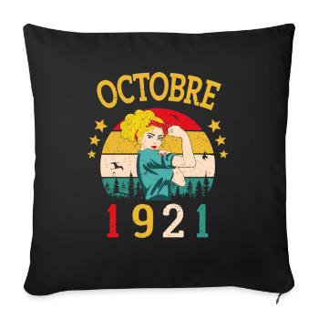 Oktober 1921 Geburtstag Vintage Geschenkidee - Sofakissenbezug 45 x 45 cm - Schwarz - Vorne