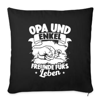 Opa Und Enkel Freunde Fürs Leben Beste Opi-enkelin - Sofakissenbezug 45 x 45 cm - Schwarz - Vorne