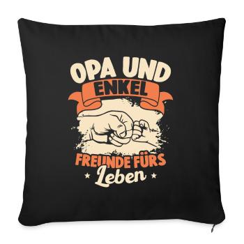 Opa Und Enkel Freunde Fürs Leben Beste Opi-enkelin - Sofakissenbezug 45 x 45 cm - Schwarz - Vorne