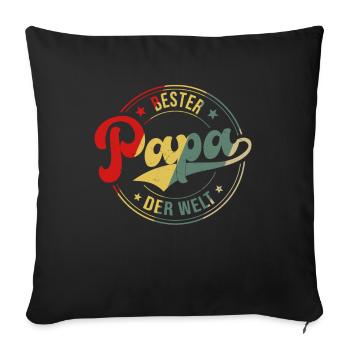 Bester Papa Der Welt - Sofakissenbezug 45 x 45 cm - Schwarz - Vorne