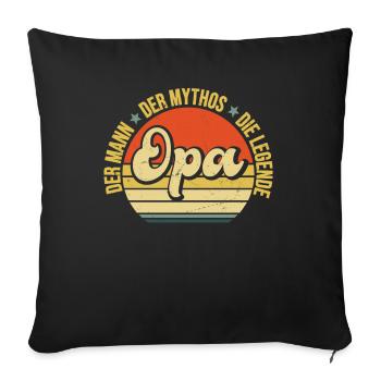 Grandpa Gifts Funny Grandad Gift Idea Saying - Sofakissenbezug 45 x 45 cm - Schwarz - Vorne