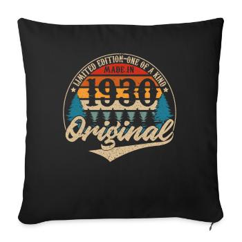 Idée Cadeau D Anniversaire Vintage Original 1930 - Housse de coussin décorative 45 x 45 cm - noir - Devant