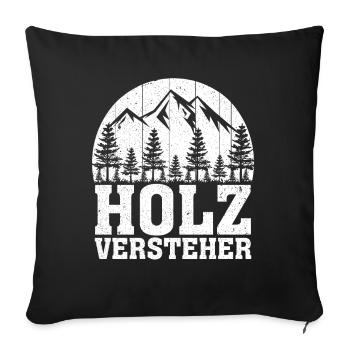 Holzversteher Chainsaw Retro Forest Woodworker - Sofakissenbezug 45 x 45 cm - Schwarz - Vorne