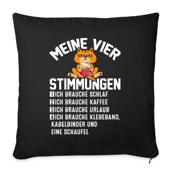 Meine Vier Stimmungen - Sofakissenbezug 45 x 45 cm - Schwarz - Vorne